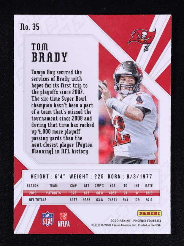 Tom Brady 2020 Panini Phoenix Fire Burst #35 at PristineAuction.com Tom Brady 2020 Panini Phoenix Fire Burst #35 at PristineAuction.com