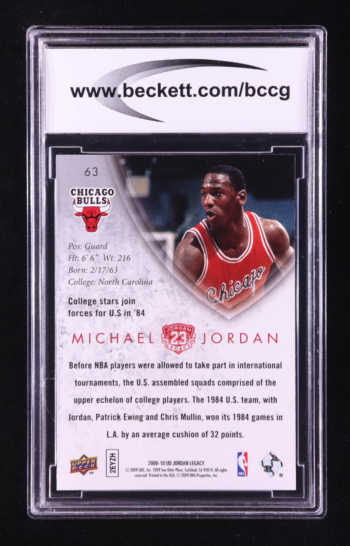 Michael Jordan 2009-10 Upper Deck Michael Jordan Legacy Collection Gold #63 (BCCG 10) at PristineAuction.com Michael Jordan 2009-10 Upper Deck Michael Jordan Legacy Collection Gold #63 (BCCG 10) at PristineAuction.com