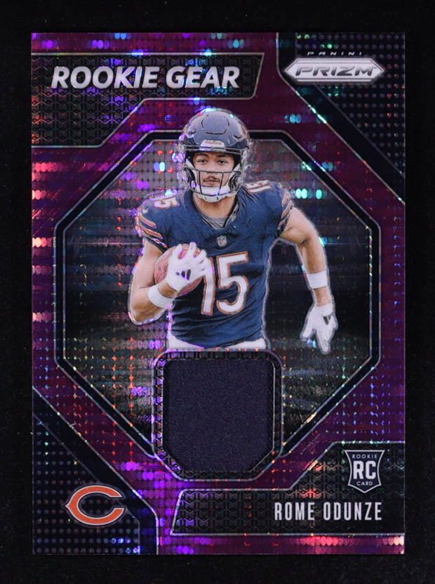 Rome Odunze 2024 Panini Prizm Rookie Gear Purple Pulsar #12 RC at PristineAuction.com Rome Odunze 2024 Panini Prizm Rookie Gear Purple Pulsar #12 RC at PristineAuction.com