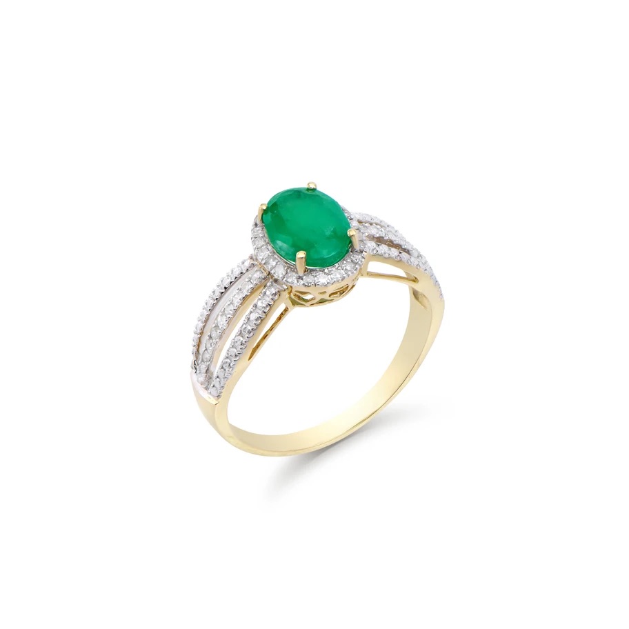 1.46 CTW Emerald & Natural Diamond Ring Mounted in 14Kt Yellow Gold H-I, I1-2 | Estimated Retail Value: $7,680 (IGI) at PristineAuction.com 1.46 CTW Emerald & Natural Diamond Ring Mounted in 14Kt Yellow Gold H-I, I1-2 | Estimated Retail Value: $7,680 (IGI) at PristineAuction.com