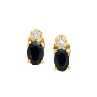 1.27 CTW Natural Black Sapphire & Diamond 18K Gold Plated Designer Earrings | Estimated Retail Value: $1,189 (AMG) at PristineAuction.com