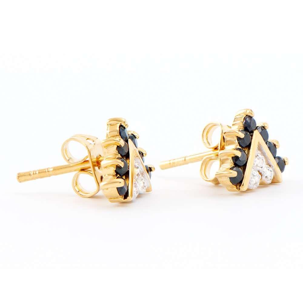 0.71 CTW Natural Black Sapphire & Diamonds 18K Gold Plated Designer Earrings | Estimated Value $1,279 (AMG) at PristineAuction.com 0.71 CTW Natural Black Sapphire & Diamonds 18K Gold Plated Designer Earrings | Estimated Value $1,279 (AMG) at PristineAuction.com