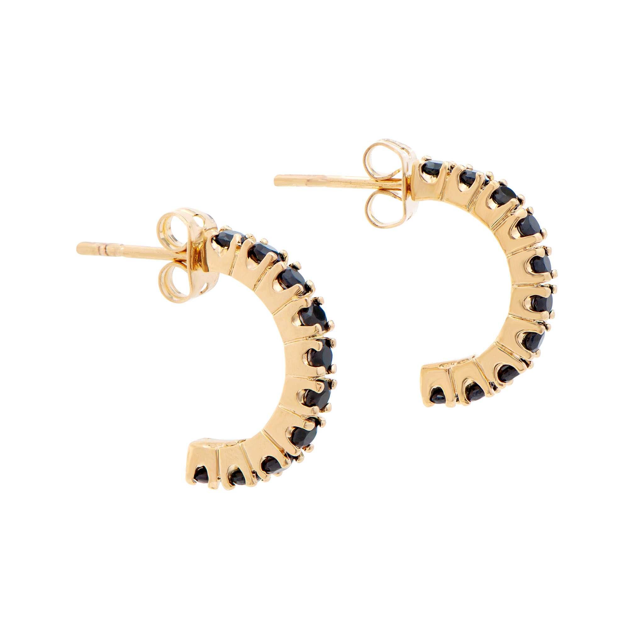 2.05 CTW Natural Black Sapphire 18K Gold Plated Designer Earrings | Estimated Value $1,279 (AMG) at PristineAuction.com 2.05 CTW Natural Black Sapphire 18K Gold Plated Designer Earrings | Estimated Value $1,279 (AMG) at PristineAuction.com