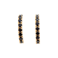 2.05 CTW Natural Black Sapphire 18K Gold Plated Designer Earrings | Estimated Value $1,279 (AMG) at PristineAuction.com