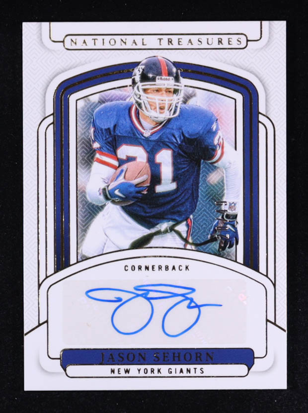 Jason Sehorn 2024 Panini National Treasures Signatures Gold #82 #28/49 at PristineAuction.com Jason Sehorn 2024 Panini National Treasures Signatures Gold #82 #28/49 at PristineAuction.com