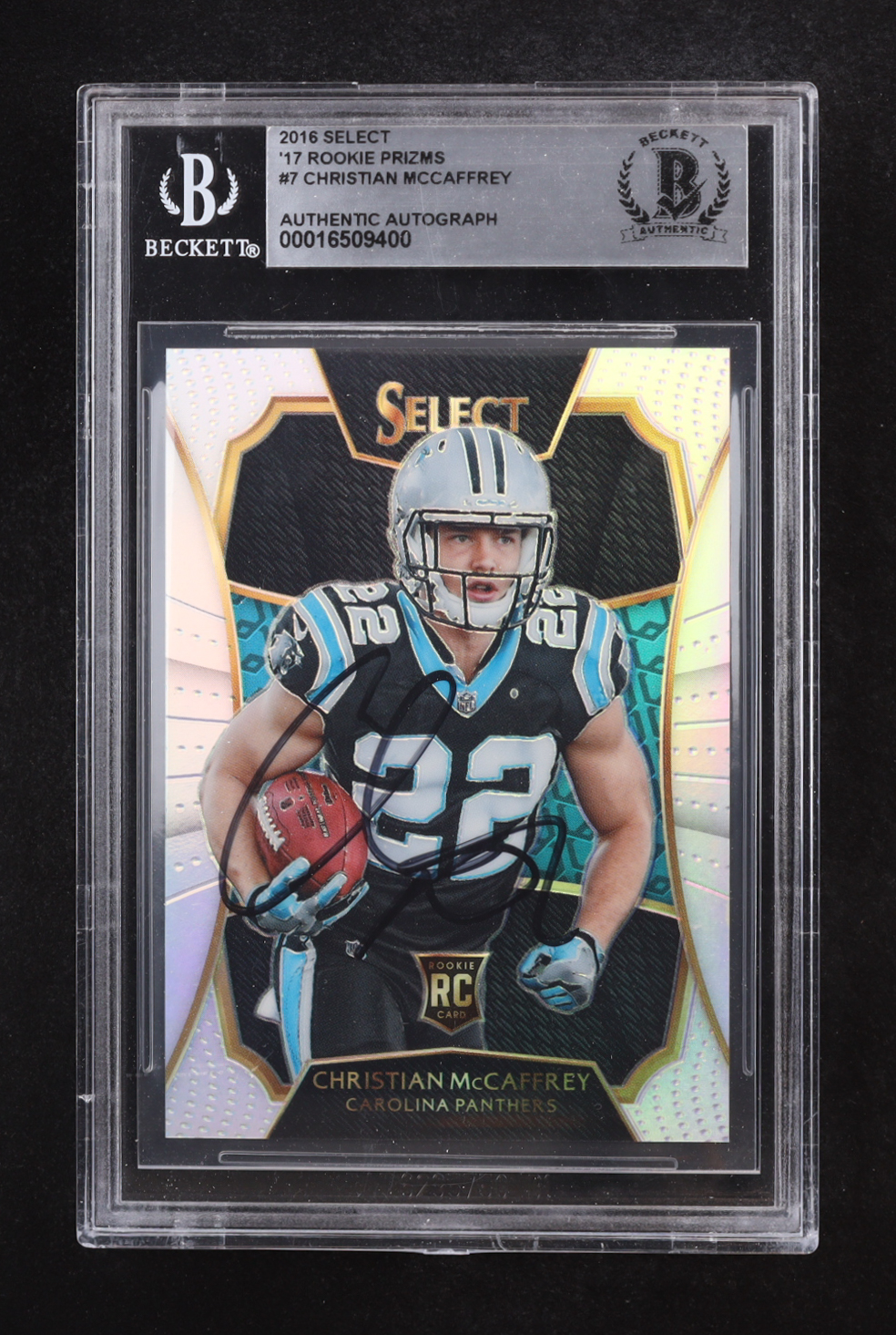 Christian McCaffrey Signed 2016 Select '17 Rookie Prizms #7 RC (BGS) at PristineAuction.com Christian McCaffrey Signed 2016 Select '17 Rookie Prizms #7 RC (BGS) at PristineAuction.com