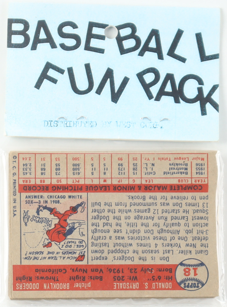 1957 Topps Baseball Card Fun Pack with (10) Cards at PristineAuction.com 1957 Topps Baseball Card Fun Pack with (10) Cards at PristineAuction.com