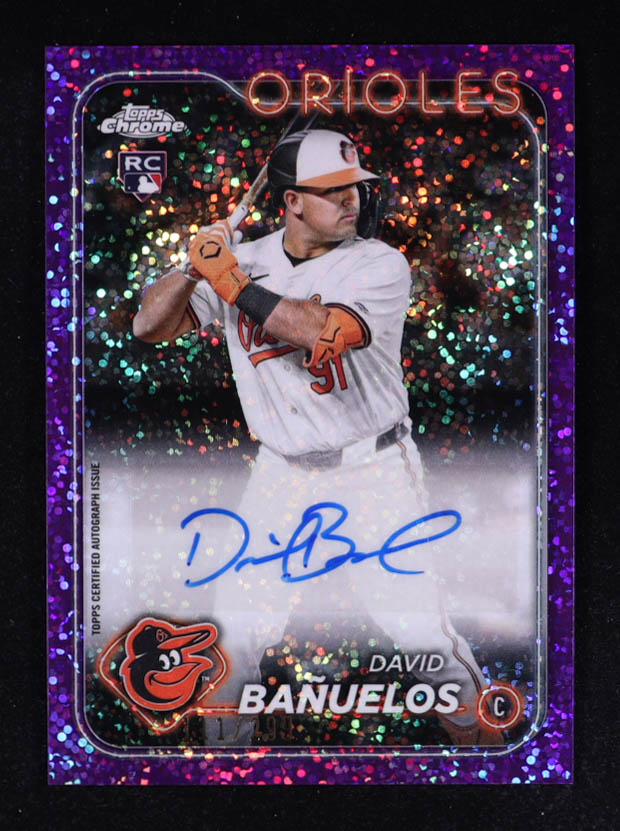 David Banuelos 2024 Topps Chrome Update Autographs Purple Speckle Refractors #ACDB #111/299 RC at PristineAuction.com David Banuelos 2024 Topps Chrome Update Autographs Purple Speckle Refractors #ACDB #111/299 RC at PristineAuction.com