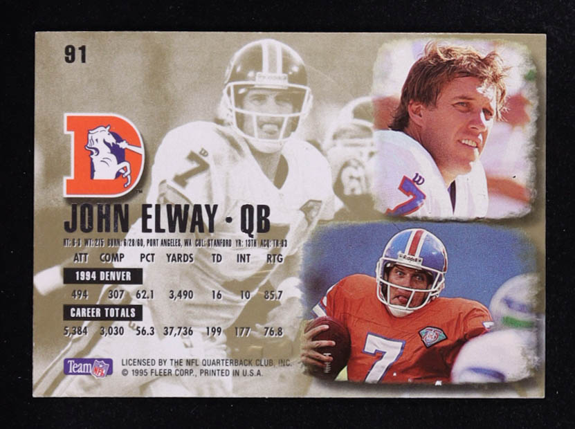 John Elway 1995 Ultra Gold Medallion #91 at PristineAuction.com John Elway 1995 Ultra Gold Medallion #91 at PristineAuction.com