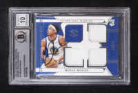 Moses Moody Signed 2021-22 National Treasures Rookie Triple Materials #14 #75/99 RC (BGS | Auto 10) at PristineAuction.com