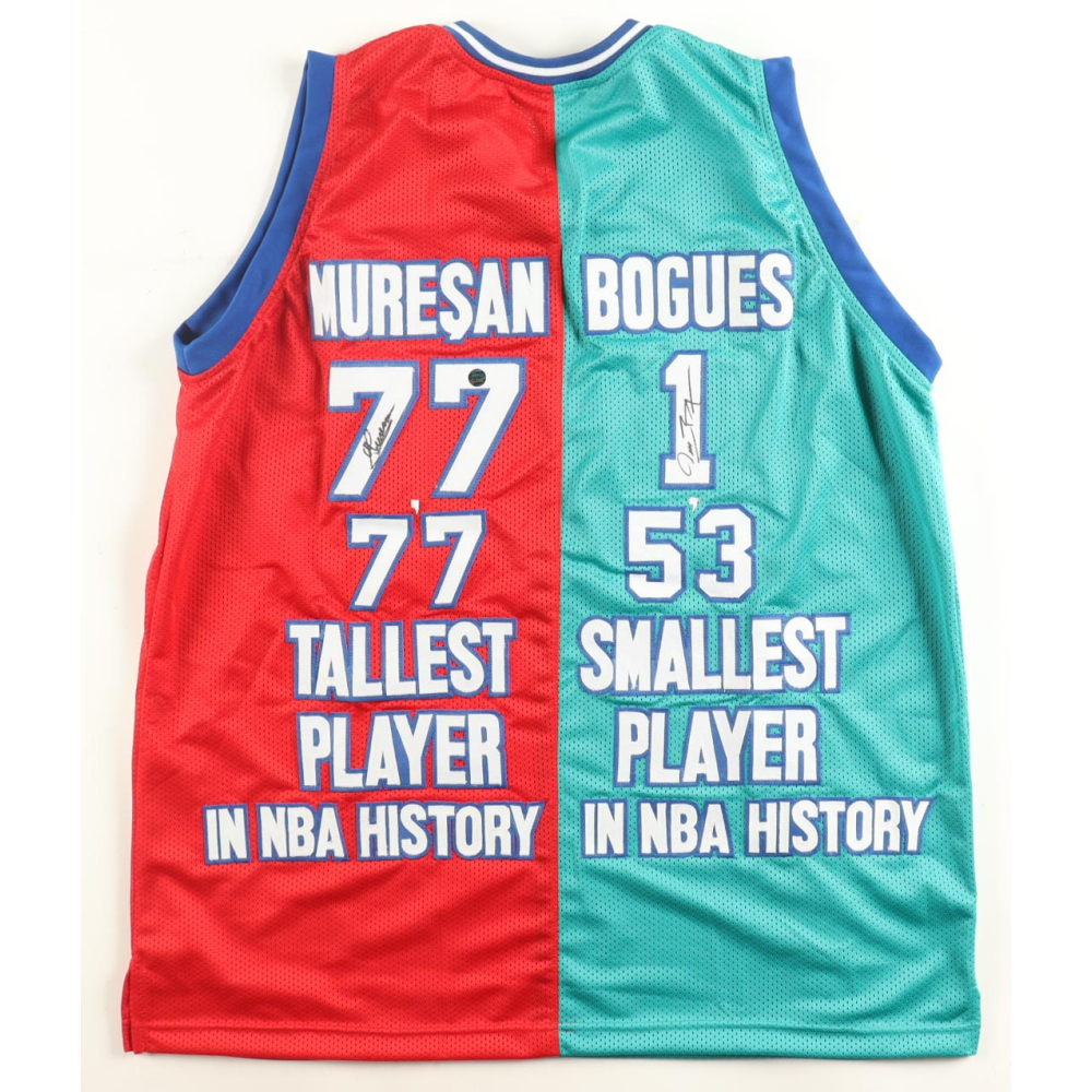 Gheorghe Muresan & Muggsy Bogues Signed Jersey (AWM) at PristineAuction.com