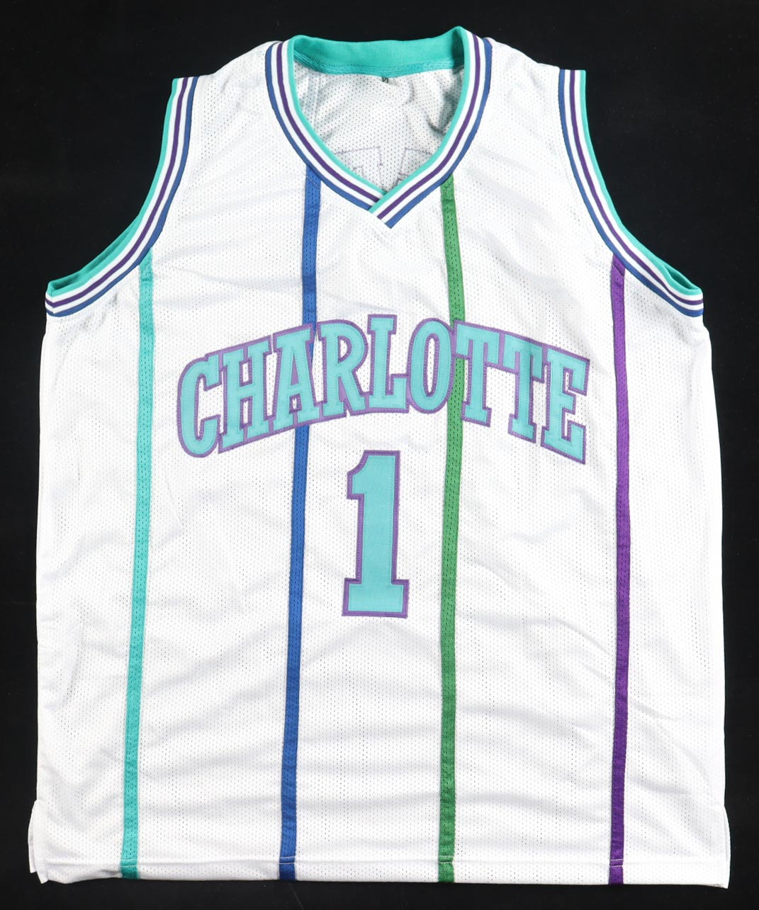 Muggsy Bogues Signed Jersey (AWM) at PristineAuction.com Muggsy Bogues Signed Jersey (AWM) at PristineAuction.com