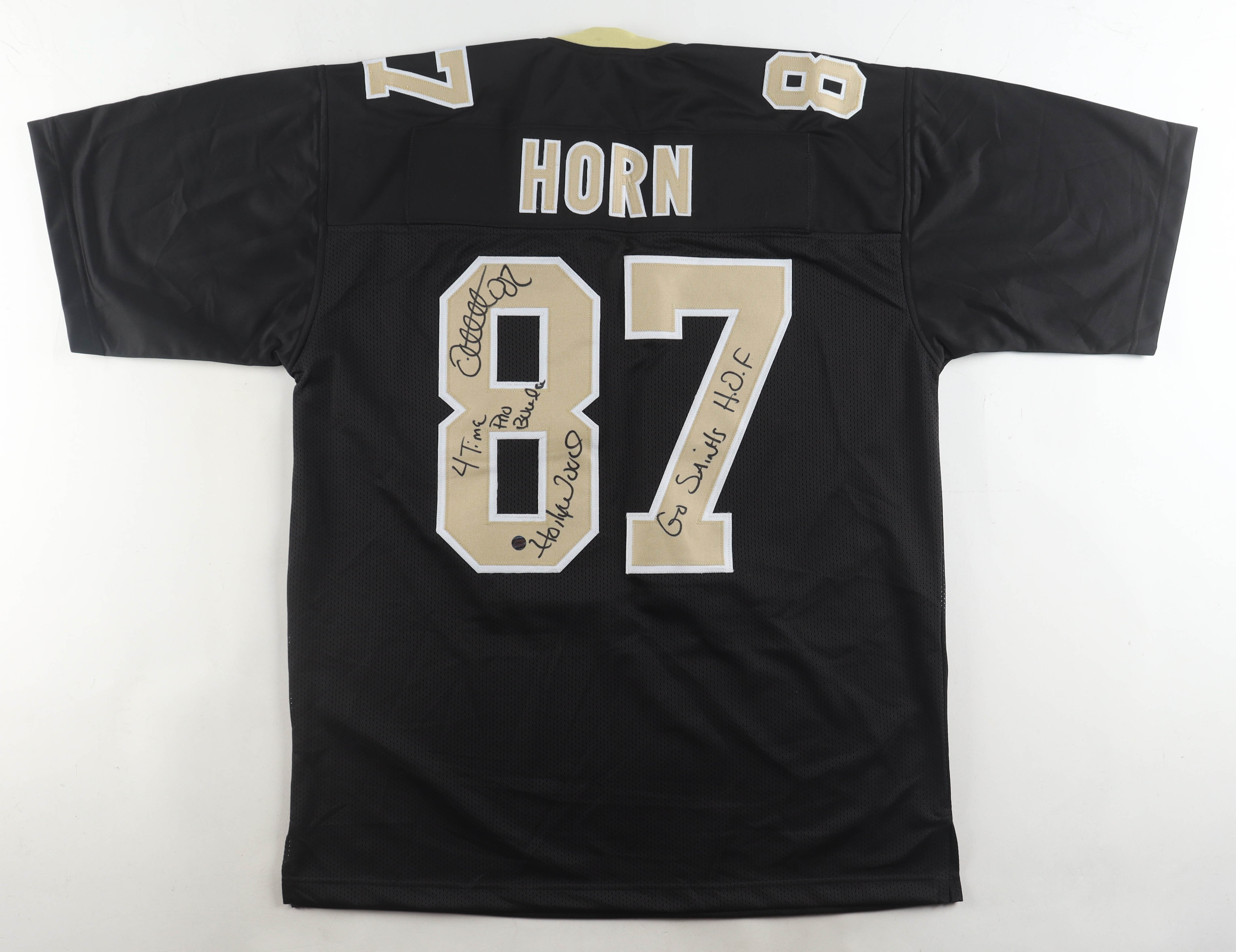 Joe Horn Signed Jersey Inscribed "4 Time Pro Bowler", "Hollywood" & "Go Saints HOF" (AWM) at PristineAuction.com Joe Horn Signed Jersey Inscribed "4 Time Pro Bowler", "Hollywood" & "Go Saints HOF" (AWM) at PristineAuction.com
