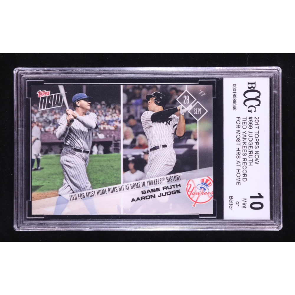 Aaron Judge RC / Babe Ruth 2017 Topps Now #669 (BCCG 10) at PristineAuction.com