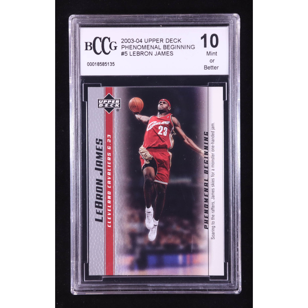LeBron James 2003-04 Upper Deck Phenomenal Beginning LeBron James #5 RC (BCCG 10) at PristineAuction.com