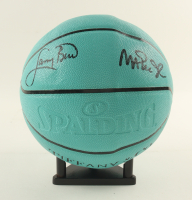 Larry Bird & Magic Johnson Signed Tiffany and Co. NBA Basketball With Display Stand (PSA & Beckett) at PristineAuction.com