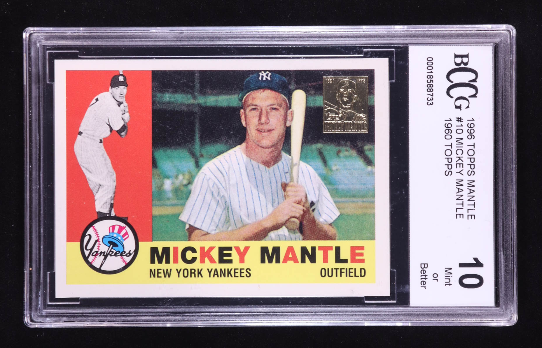 Mickey Mantle 1996 Topps Mantle #10 1960 Topps (BCCG 10) at PristineAuction.com Mickey Mantle 1996 Topps Mantle #10 1960 Topps (BCCG 10) at PristineAuction.com