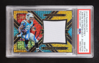 Christian McCaffrey Signed 2017 Select Jumbo Rookie Swatches Prizm Gold #8 RC #3/10 (PSA 8) at PristineAuction.com