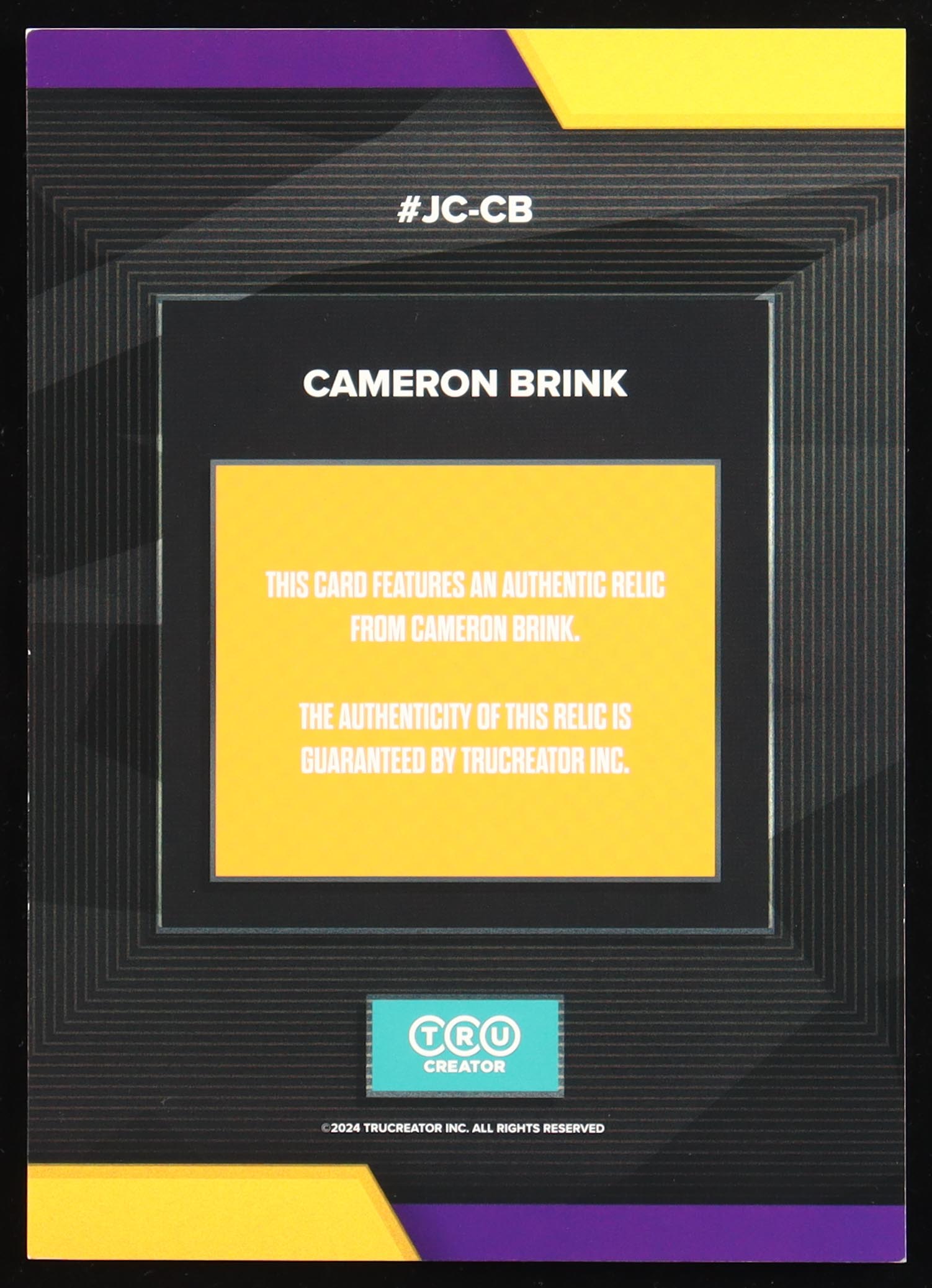 Cameron Brink 2024 TruSport Jumbo Trucreator Cracked Ice #21 #JC-CB JSY at PristineAuction.com Cameron Brink 2024 TruSport Jumbo Trucreator Cracked Ice #21 #JC-CB JSY at PristineAuction.com