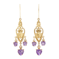 3.52 CTW Pair of (2) Amethyst & Diamond 18K Yellow Gold Plated Sterling Silver Earrings | Estimated Retail Value: $1,189 (AMG) at PristineAuction.com