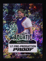 Mike Piazza 2025 Leaf Signature Series Aquatic Pre-Production Proof #1/1 at PristineAuction.com