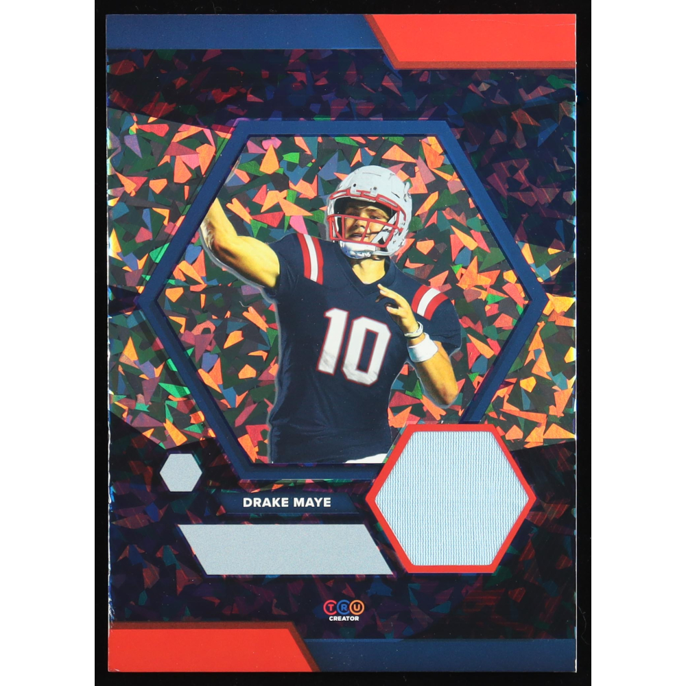 Drake Maye 2024 TruSport Jumbo Trucreator Cracked Ice #10 #JC-DM JSY RC at PristineAuction.com