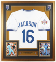 Bo Jackson Signed Custom Framed Jersey Display with (2) Royals Logo Pin (Beckett) at PristineAuction.com