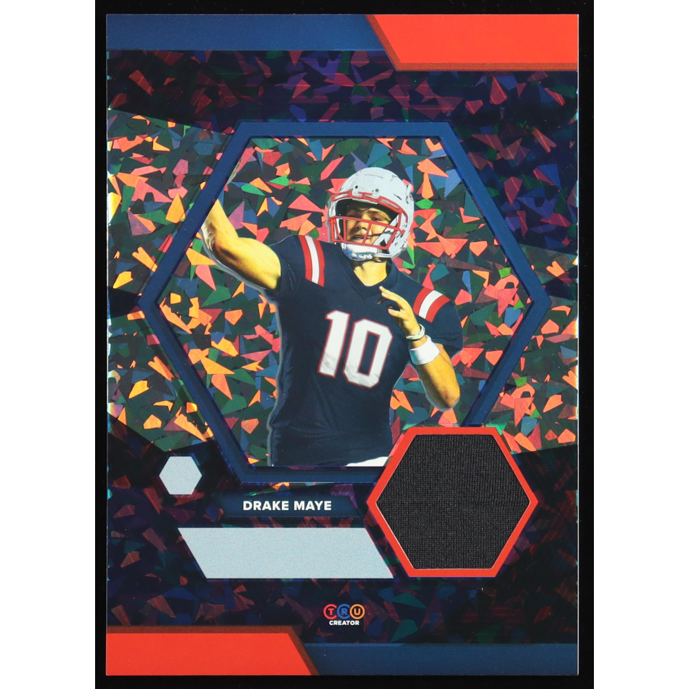 Drake Maye 2024 TruSport Jumbo Trucreator Cracked Ice #10 #JC-DM JSY RC at PristineAuction.com