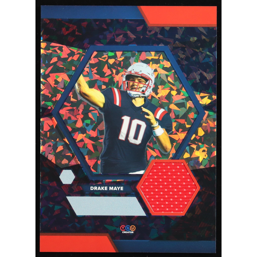 Drake Maye 2024 TruSport Jumbo Trucreator Cracked Ice #10 #JC-DM JSY RC at PristineAuction.com