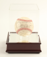 MLB Hall of Famers | OAL Baseball Signed by (25) with Yogi Berra, Pee Wee Reese, Johnny Mize, Whitey Ford, Al Kaline (JSA) at PristineAuction.com