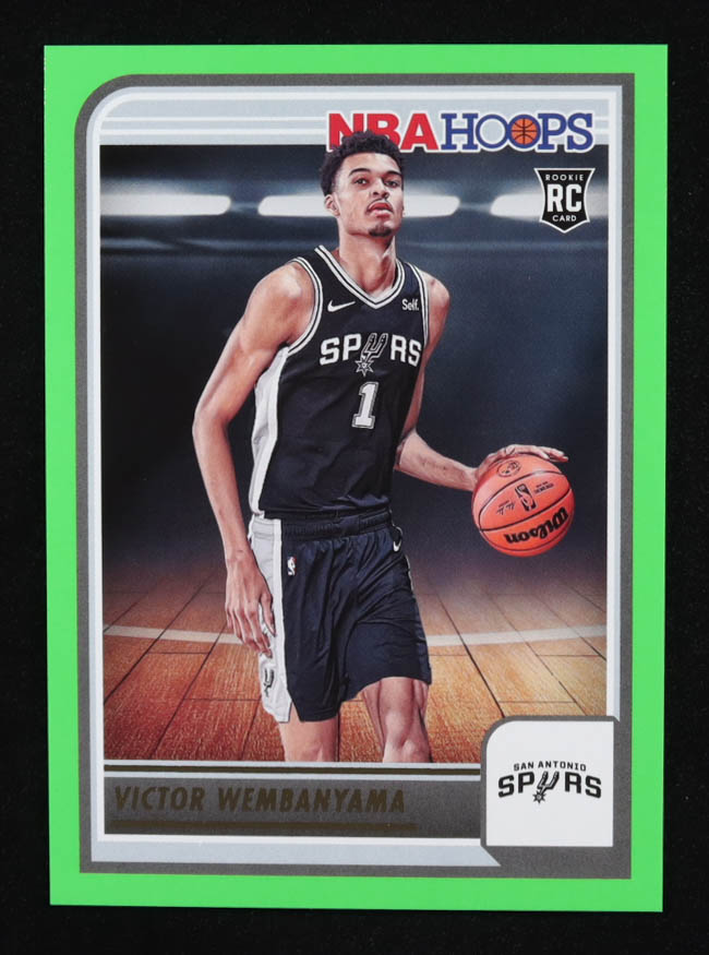 Victor Wembanyama 2023-24 Hoops Neon Green #277 RC at PristineAuction.com Victor Wembanyama 2023-24 Hoops Neon Green #277 RC at PristineAuction.com