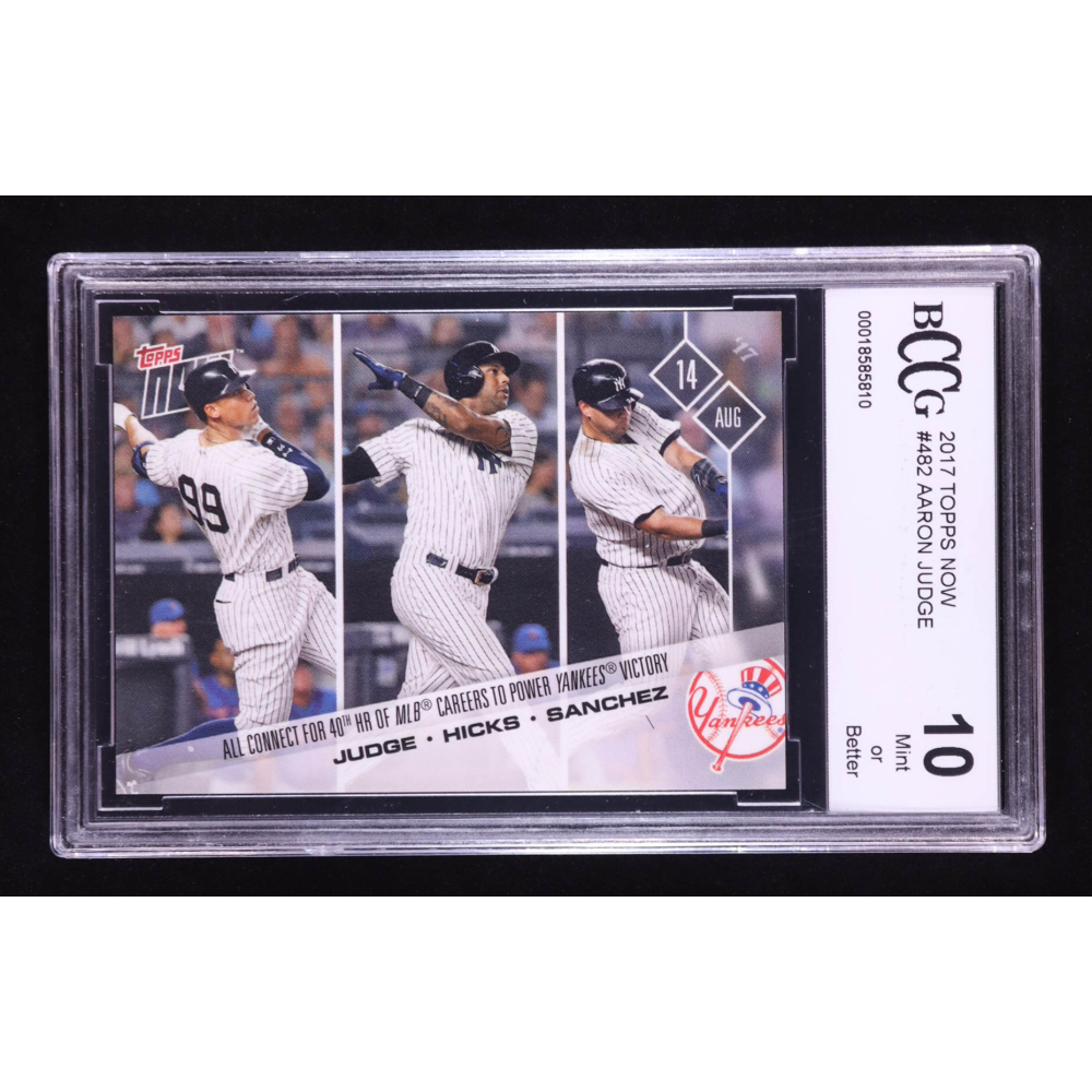 Aaron Judge RC / Aaron Hicks / Gary Sanchez 2017 Topps Now #482 Power Yankees Victory (BCCG 10) at PristineAuction.com