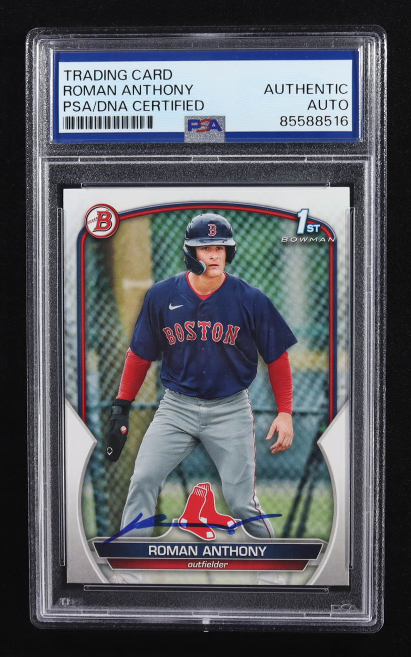 Roman Anthony Signed 2023 Topps 1st Bowman #BP-71 RC (PSA) at PristineAuction.com Roman Anthony Signed 2023 Topps 1st Bowman #BP-71 RC (PSA) at PristineAuction.com