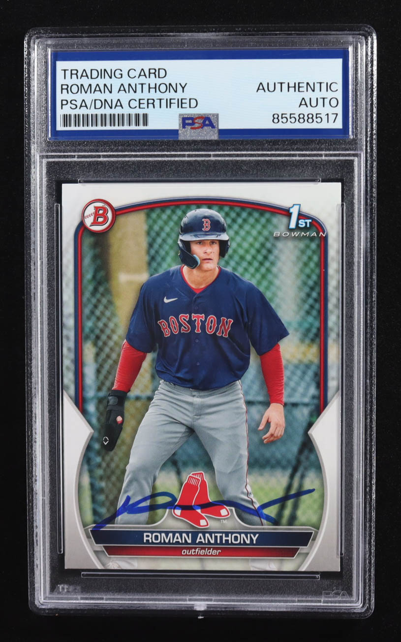 Roman Anthony Signed 2023 Topps 1st Bowman #BP-71 RC (PSA) at PristineAuction.com Roman Anthony Signed 2023 Topps 1st Bowman #BP-71 RC (PSA) at PristineAuction.com