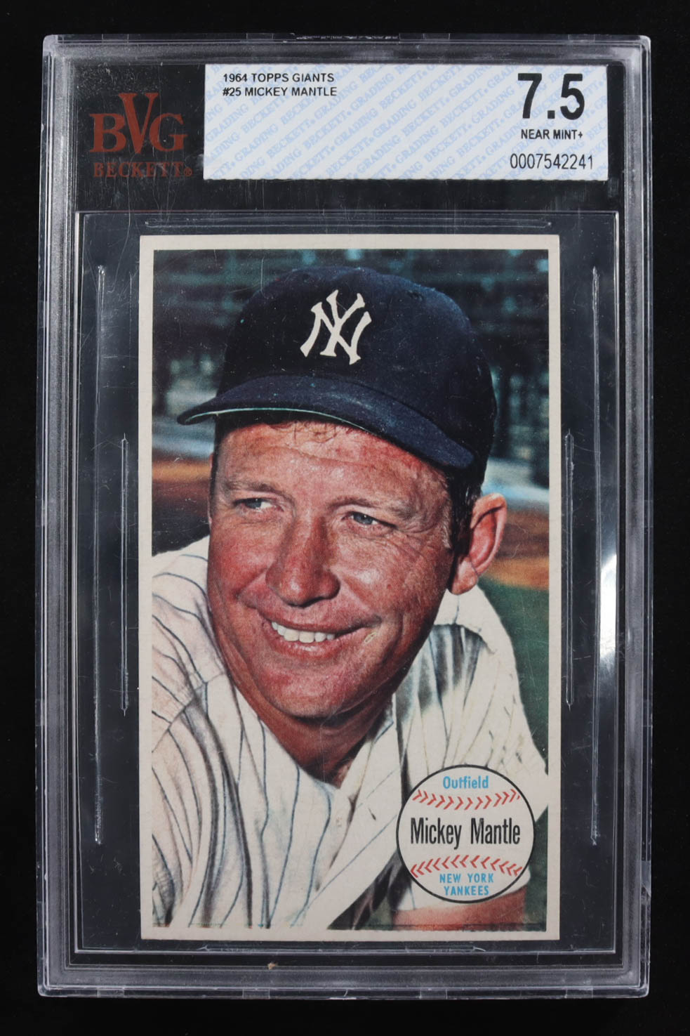 Mickey Mantle 1964 Topps Giants #25 (BVG 7.5) at PristineAuction.com Mickey Mantle 1964 Topps Giants #25 (BVG 7.5) at PristineAuction.com
