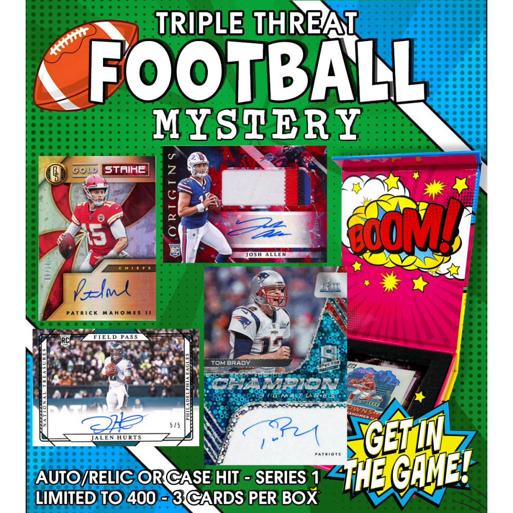 NEW PRISTINE EXCLUSIVE! Triple Threat Football Auto/Relic/Case Hit BOOM ...