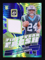 Jonathon Brooks 2024 Donruss Optic First Year Fresh Jerseys Blue Hyper #21 RC at PristineAuction.com