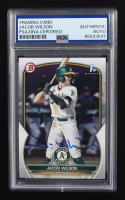Jacob Wilson Signed 2023 Topps Bowman 1st #BD-121 RC (PSA) at PristineAuction.com