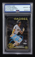 Jackson Merrill Signed 2024 Topps Chrome #207 RC (PSA | Autograph Graded PSA 10) at PristineAuction.com