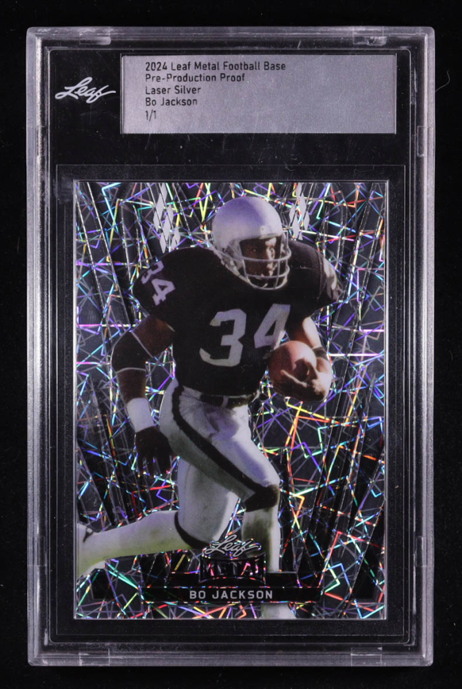 Bo Jackson 2024 Leaf Metal Base Pre-Production Proof Laser Silver #NN #1/1 (Leaf)