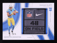 Quentin Johnston 2023 Immaculate Collection Rookie Logos Laundry Tag #RLQJO #3/5 RC at PristineAuction.com