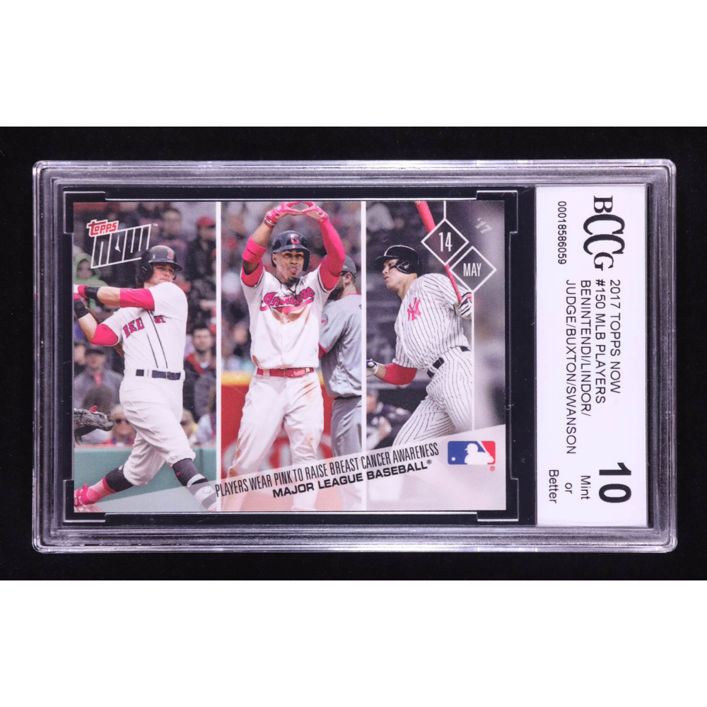 Andrew Benintendi RC / Francisco Lindor / Aaron Judge RC / Byron Buxton / Dansby Swanson 2017 Topps Now #150 MLB Players Raise Awareness (BCCG 10) at PristineAuction.com