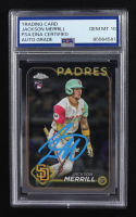 Jackson Merrill Signed 2024 Topps Chrome #USC153 RC (PSA Autograph Graded 10) at PristineAuction.com