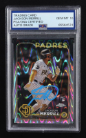 Jackson Merrill Signed 2024 Topps Chrome #207 RC (PSA | Autograph Graded PSA 10) at PristineAuction.com