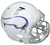JJ McCarthy Signed Vikings Full-Size Alternate Speed Helmet (Beckett) at PristineAuction.com