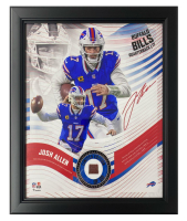Josh Allen Bills LE Custom Framed Display with Piece of Game-Used Football at PristineAuction.com