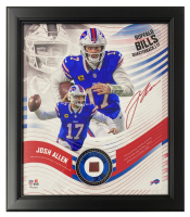 Josh Allen Bills LE Custom Framed Display with Piece of Game-Used Football at PristineAuction.com