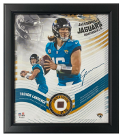 Trevor Lawrence Jaguars LE Custom Framed Display with Piece of Game-Used Football at PristineAuction.com