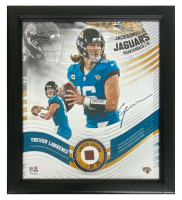 Trevor Lawrence Jaguars LE Custom Framed Display with Piece of Game-Used Football at PristineAuction.com