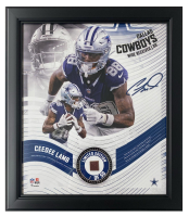 CeeDee Lamb Cowboys LE Custom Framed Display with Piece of Game-Used Football at PristineAuction.com